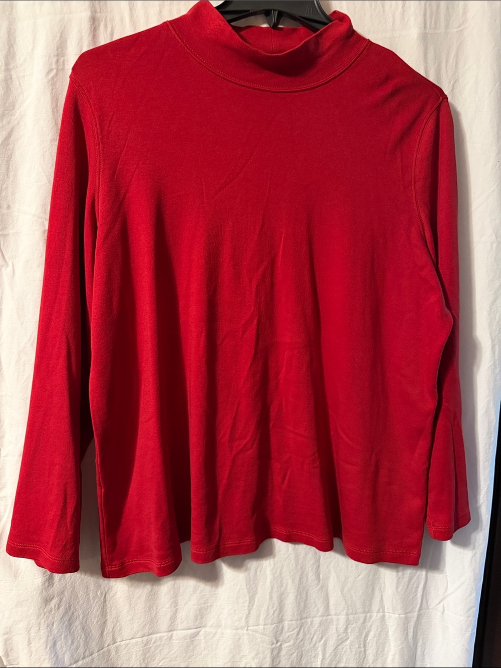 St. John's Bay Red Long-Sleeve Mock Neck Top